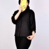 شومیز شانتون(آستین پفکی)- XL - مشکی