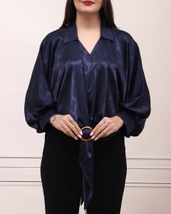 شومیز ساتن طرح دار (پایین حلقه)