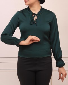 شومیز کوتاه جولیا (یقه گره-سر آستین-پاین کش)
