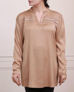 شومیز تونیکی جولیا (یقه باز هفتی-سرشانه گیپور)