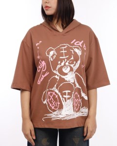 تیشرت باکسی کلاهدار (چاپ حرس زخمی)
