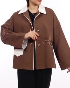 کت کنزو زنانه (تک جیب پشت و رو گلدوزی)