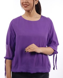 شومیز حریر رنگی (سر آستین کش بندی)