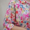 شومیز (پایین گره-دکمه همرنگ) گل لاله آبرنگی (شلوغ)