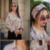 تاپلند-شومیز ساتن پایین گره (باغ پرنده(6957)زمینه کرم)