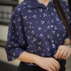 تاپلند-شومیز (پایین گره) بابونه ریز سرمه ای6740