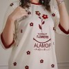 زرشکی-ست تیشرت باکسی+شلوار (گل برجستهALAMOF)
