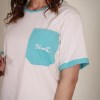 سفید/آبی-ست پنبه تیشرت شلوار (تک جیب-گلدوزی)