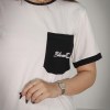 سفید/مشکی-ست پنبه تیشرت شلوار (تک جیب-گلدوزی)