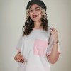 سفید/صورتی کمرنگ-ست پنبه تیشرت شلوار (تک جیب-گلدوزی)