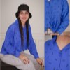 آبی کاربنی-شومیز پشت بلند اطلس میو اکلیلی (جلو پیچ)